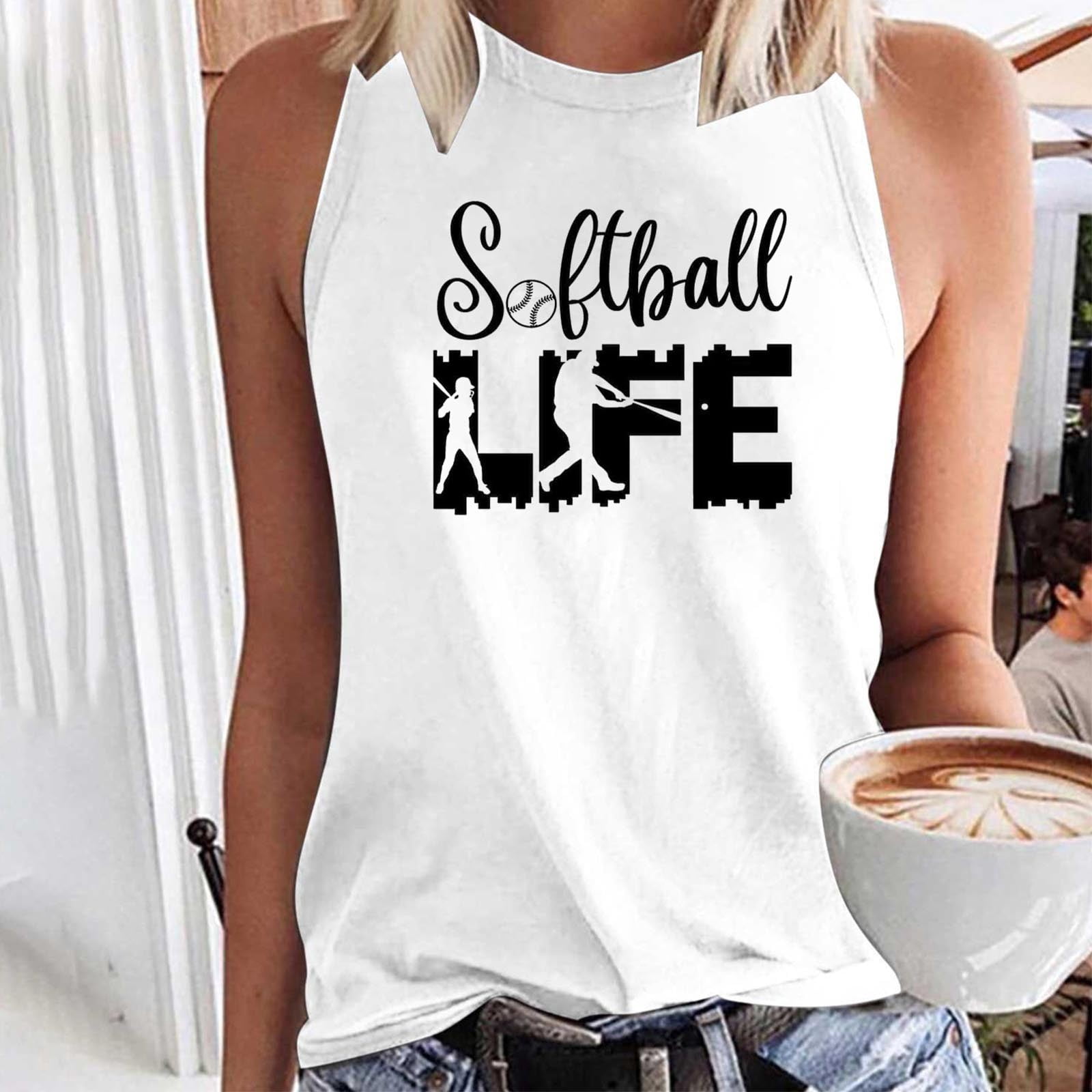 MyFav Women's Summer Printed T-Shirt – Comfy Short Sleeve Round Neck Tee With Cute Letter & Pattern Designs