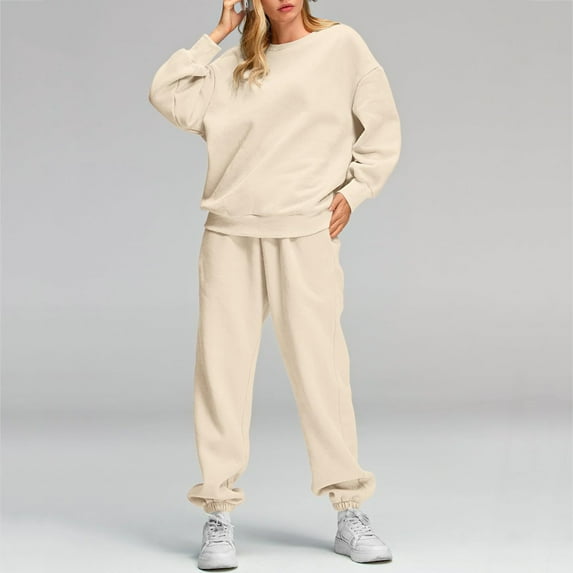 Aboser Sweatsuit 2pcs Set for Women Casual Tracksuit Playsuit Long Sleeve Sweatshirt and Sweatpants 2 Piece Outfit Trendy Casual Tie Dye Sweat Suits