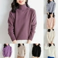thumbnail image 1 of Aboser Turtleneck Sweaters for Women Thick Warm Knit Tops Raglans Long Sleeve Pullover Sweater Loose Comfy Jumper Top Solid Color Warm Clothes Gray XL, 1 of 4