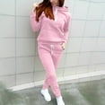 thumbnail image 1 of Aboser Two Piece Outfits for Women Jogger Sets Soid Pullover Hoodie Sweatpants Workout Set Winter Long Sleeve Activewear Sweatsuit, 1 of 8