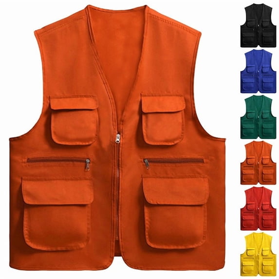 Aboser Unisex Hiking Travel Safety Vests Plus Size Sleeveless Cargos Jackets Outdoor Work Photographer Vest Tops Summer Waistcoat Jacket Coat with Pockets