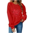 thumbnail image 1 of Aboser Valentine's Day Shirts Women Long Sleeve Holiday Tops Valentines Day Shirt Casual Love Heart Blouse Soft Crewneck Tshirt Raglans, 1 of 4