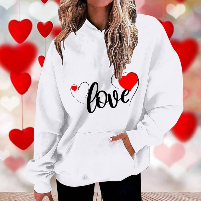 Aboser Valentines Day Hoodies for Women Trendy Casual Hooded