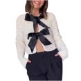 thumbnail image 1 of Aboser Velour Sequin Tops for Women Party Night Dressy Blouses Elegant Bow Front Shirts Long Sleeve Cropped Shirt Velvet Open Front Blouse Top, 1 of 5