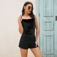 thumbnail image 1 of Aboser Velour Velvet Cami Tank Tops for Women Trendy Spaghetti Strap Camisoles Slim Fit Sleeveless Tee Top Going Out Clothes Soft Open Back T Shirts, 1 of 5