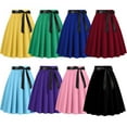 thumbnail image 1 of Aboser Vintage A Line Pleated Skirts for Women Elegant Evening Swing Skirt Wedding Guest Party Skirts Flowy A Line Midi Skirt Bowknot High Waisted Skirts, 1 of 3