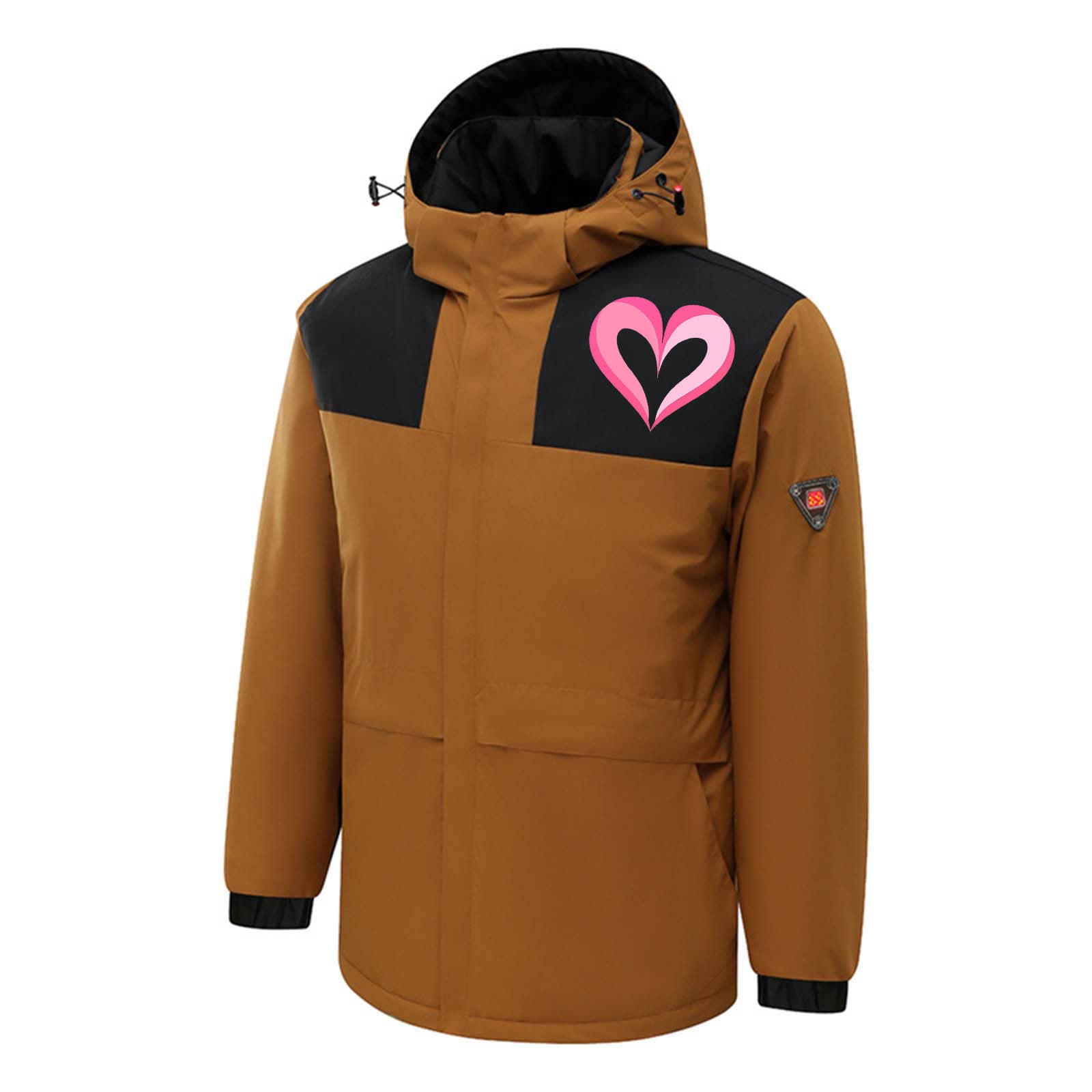 Aboser Waterproof Rain Heated Jacket for Men with Detachable Hood