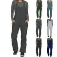 thumbnail image 1 of Aboser Waterproof Snow Bibs for Women Insulated Windproof Snowboard Ski Pants Athletic Casual Winter Overalls Softshell Ripstop Bib Pants with Pockets Green S, 1 of 7
