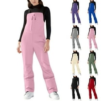 Aboser Waterproof Snow Bibs for Women Winter Windproof Snowpants Outdoor Insulated Snowboard Overalls Athletic Sports Skiing Pants with Pockets Pink XXXL