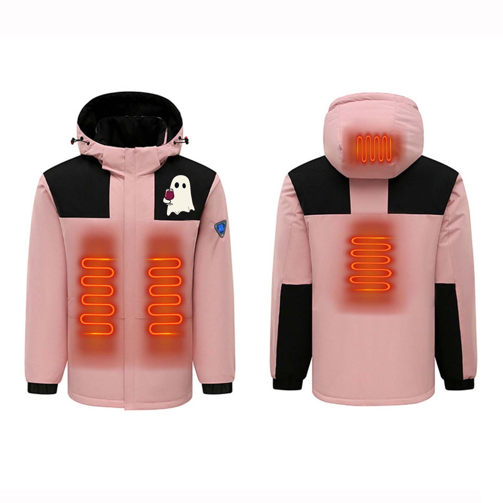 Aboser Windproof Rain Heated Coat for Men Warm Winter Waterproof Heated