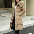 thumbnail image 1 of Aboser Winter, Long Puffer Jackets for Women with Faux Fur Hood Trendy Full Zip Coats Puffy Thicken Quilted Coat Outwear, 1 of 9