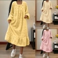 thumbnail image 1 of Aboser Winter Fleece Nightgown for Women Fuzzy Sherpa Long Sleepdress Warm Long Sleeve Loungewear Soft Full Length Nightshirts Loose Square Neck Sleepwear, 1 of 6