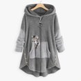 thumbnail image 1 of Aboser Winter Jackets for Women Cute Cat Print Hoodies Fleece Warm Long Coats Zip Up Plush Fall Jacket Fuzzy Pockets Hooded Outwear, 1 of 4