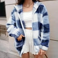 thumbnail image 1 of Aboser Winter Plaid Jacket Women Plus Size Fleece Coat Warm Zip Up Jackets Loose Checked Shacket Long Sleeve Winter Coats with Pocket, 1 of 6