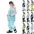 thumbnail image 1 of Aboser Winter Waterproof Snowsuits for Kids Boys Girls Insulated Ski Snow Suit Warm Windproof Snowboarding Skisuit 2 Piece Snow Outfits Green 5 Years, 1 of 6