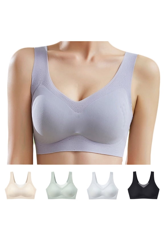 Wireless Bras for Women Full Coverage Pullover Bra Push Up Padded Bralettes Comfort No Underwire Tank Bra Large Bust Support Yoga Top