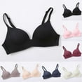 thumbnail image 1 of Aboser Wireless Triangle Bras for Women Small Breasted Seamless Bra Plus Size Full Coverage Bralette Comfortable Soft Ni Underwire Bras Blue XXL, 1 of 6