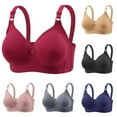 thumbnail image 1 of Aboser Women No Underwire Bras Deep V Seamless Supportive Bras Buttery Soft Wireless Bralette Comfortable Full Coverage Underwear Bra Black L, 1 of 8