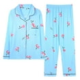 thumbnail image 1 of Aboser Pajamas for Women Set Women's Two Piece Outfit Of Cute Tops Pants Sets Long Sleeve Sports Set with Pocket Silk Pajama Loungewear, 1 of 2