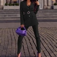 thumbnail image 1 of Aboser Women's 2 Piece Outfit Work Professional Long Sleeve Elegant Blazer with Belt Slim Blazer Lapel Suit and Pants for Work Office, 1 of 8
