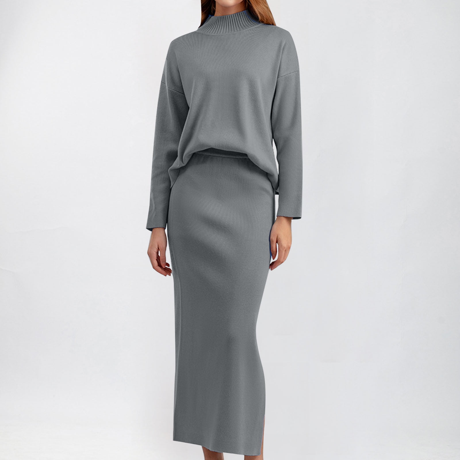 Bohemian maxi swing Skirt in grey 1187# Bohemian maxi swing Skirt in grey 1187#