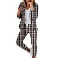 thumbnail image 1 of Aboser Women's Spring Two Piece Outfits Open Front Blazer Jackets and Wide Leg Pants Business Casual Suit Sets with Pockets, 1 of 4