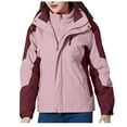 thumbnail image 1 of Aboser Women's 3-in-1 Winter Ski Jacket with Detachable Hood Waterproof Raincoat Thermal Fleece Lined Rain Jacket Snowboard Mountain Coats, 1 of 6