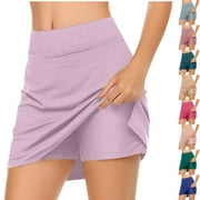 ABOSER Women's Active Skorts High Waisted Golf Tennis Skirts for Women with Pockets Lightweight Summer Activewear Athletic Tummy Control Skort
