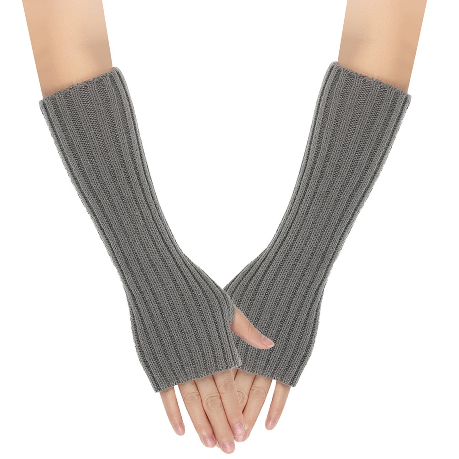 Aboser Women's Arm Warmer Winter Gloves Strench Ribbed Knitted Glove