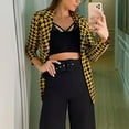 thumbnail image 1 of Aboser Women's Blazer Casual Houndstooth Plaid Jacket Fashion Button Cardigan Long Sleeve Lapel Blazers Work Office Fall Coat, 1 of 6