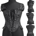 thumbnail image 1 of Aboser Women's Bustier Corset Top Vintage Floral Print Waist Cincher Lace Up Chest Supporting Adjustable Straps Body Shaping Clothes, 1 of 7