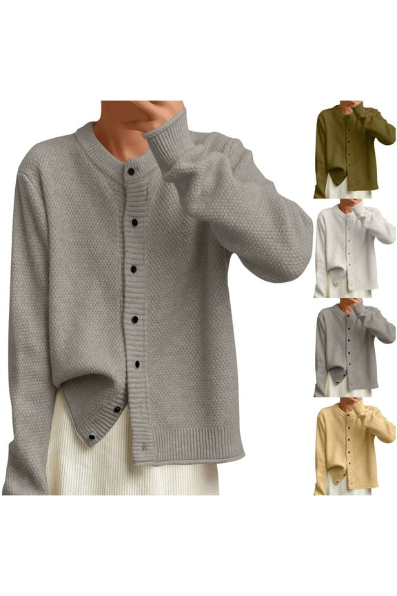 Women's Button Up Dressy Cardigan Sweaters Trendy 2026 Cable Knit Sweater Coat Casual Tweed Jacket Coats Crewneck Long Sleeve Cardigans