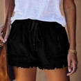 thumbnail image 1 of Aboser Women's Casual Summer Denim Shorts Mid Waisted Stretchy Ripped Jean Shorts Tassel Frayed Boho Shorts Juniors Jeans with Pockets, 1 of 5