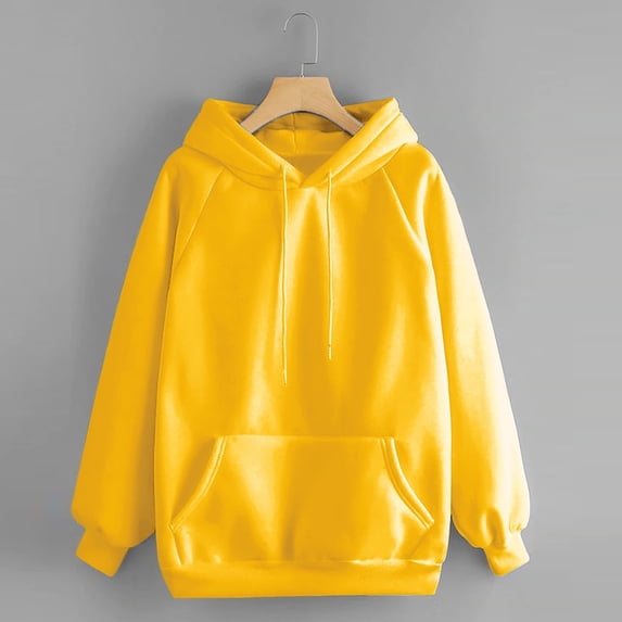 Aboser Women's Classic Hoodies Casual Long Sleeve Pullover Sweatshirt Solid Color Basic Hoodie Loose Fit Drawstring Hooded Jacket with Pocket