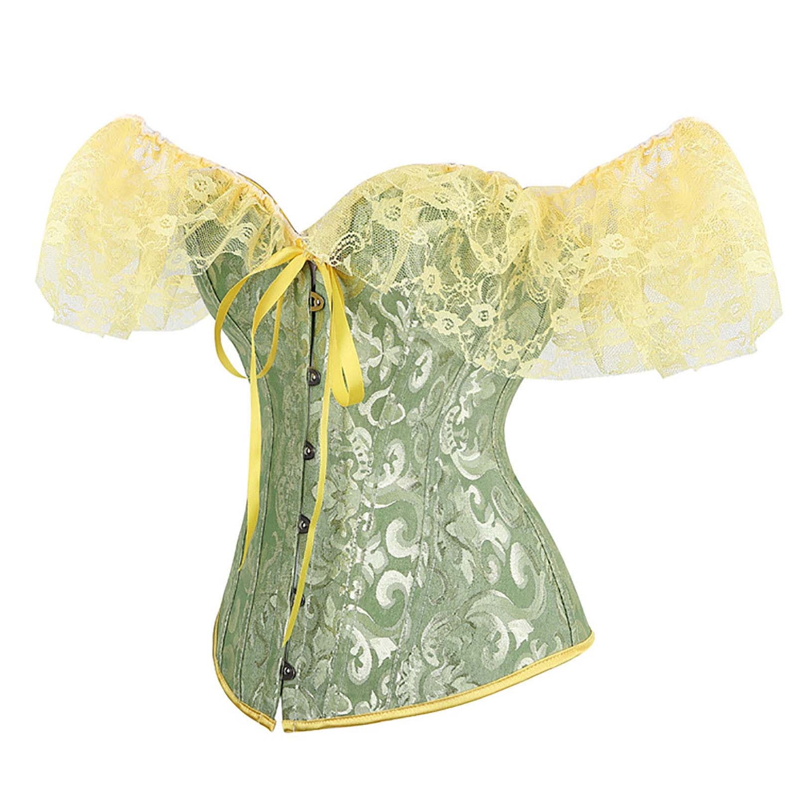 Aboser Women's Corset Tops 2023 Steampunk Gothic Bustier Top Off