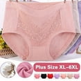 thumbnail image 1 of Aboser Women's Cotton Underwear Plus Size High Waisted Panties Comfortable No Show Lace Underwear Soft Full Coverage Brief Panties, 1 of 3