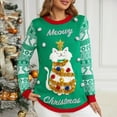 thumbnail image 1 of Aboser Women's Cute Ugly Christmas Sweater Funny Sequined Cat Knitted Tops Trendy Coloured Ribbon Pullover Sweaters with Christmas Balls, 1 of 7