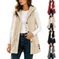 thumbnail image 1 of Aboser Women's Fuzzy Fleece Vest with Hood Soft Plush Sherpa Jackets Casual Button Down Outerwear Fluffy Sleeveless Hooded Coats, 1 of 9