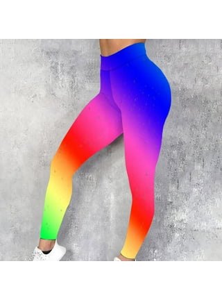 Women's Neon Colour Leggings Ladies Bright Stretch Plain Gym