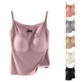 thumbnail image 1 of Aboser Women's Padded Camisole Tops Cute Bowknot Layering Shirt Built in Bra Undershirts Ultra Soft Sleeveless Tank Top Double Lined Seamless Camis, 1 of 6