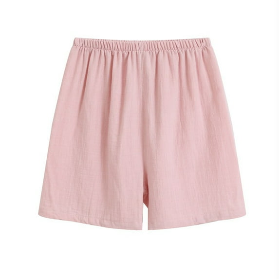 Aboser Women's Pajama Shorts Soft Cozy Cotton Linen Sleepwear Casual Elastic Waist Lounge Pants Lightweight Sleep Buttoms