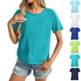 thumbnail image 1 of Aboser Women's Quick Dry Workout Tops Plus Size Short Sleeve T Shirts Breathable Round Neck Tshirts Athletic Gym Running Shirt Solid Color Basic Tees, 1 of 8