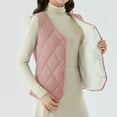 thumbnail image 1 of Aboser Women's Quilted Puffer Vest Plus Size Sleeveless Jacket Thermal Winter Waistcoat Solid Color V Neck Coat Ladies Button Down Padded Gilet, 1 of 5