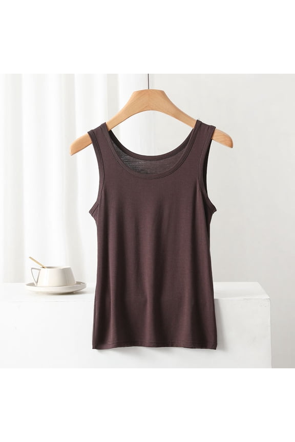 Women’s Stretch Modal Tank Top - Seamless Tank Top for Women Super Soft Workout Shirts Thin Loose Fit T Shirt Solid Casual Basic Undershirts