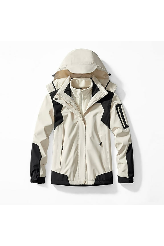 Women's Waterproof Ski Jacket 3 in 1 Snow Winter Coats Windproof Fleece Hooded Rain Jackets Mountain Snowboard Windbreaker