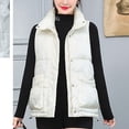 thumbnail image 1 of Aboser Women's Winter Puffer Vest with Pockets Trendy Metallic Padded Jacket Warm Stand Collar Outerwear Casual Sleeveless Quilted Gilet, 1 of 6