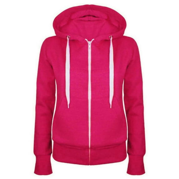 Aboser Women's Zip Up Hooded Sweatshirts Fleeze Long Sleeve Hoodie Fall Casual Drawstring Tops Solid Loose Coat with Pockets