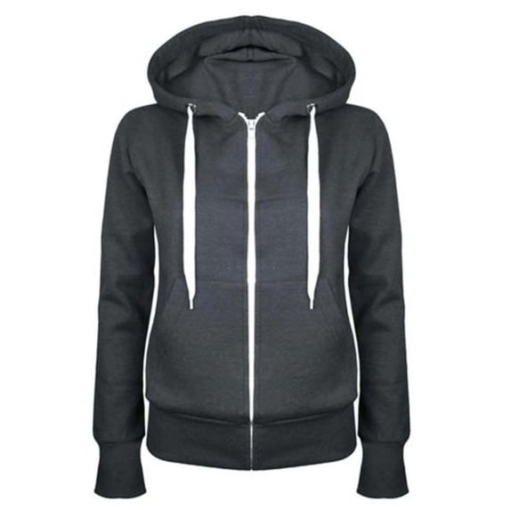 Aboser Women's Zip Up Hooded Sweatshirts Fleeze Long Sleeve Hoodie Fall Casual Drawstring Tops Solid Loose Coat with Pockets