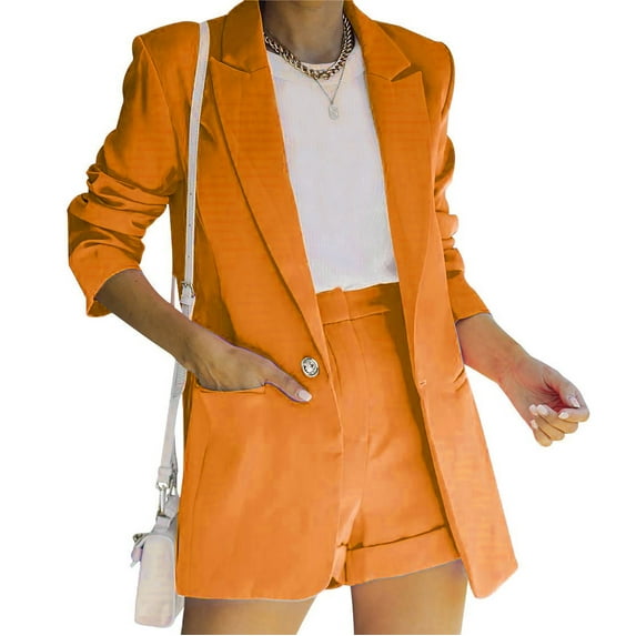 Aboser Womens 2 Piece Blazer Outfits Business Casual Short Sets Open Front Balzer Jacket with Dressy Balzer Shorts Outfit for Work office
