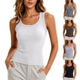 thumbnail image 1 of Aboser Womens Basic Tank Tops Ribbed Knit Undershirt Summer Casual Sleeveless Shirts Soft Square Neck Tanks Stretch Slimming Layering Tees, 1 of 8